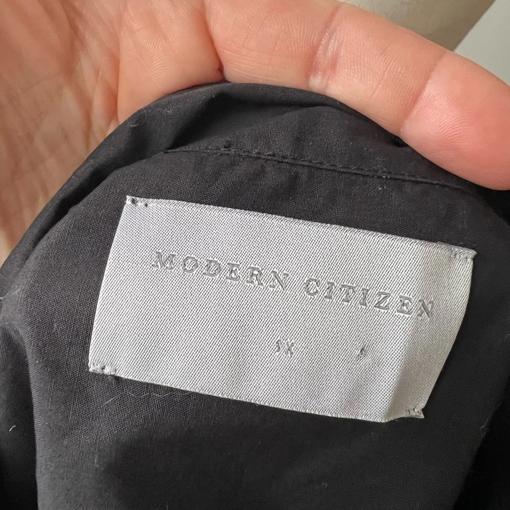 MODERN CITIZEN James Open Back Short Sleeve Black Button Down Shirt 1X - Picture 8 of 10